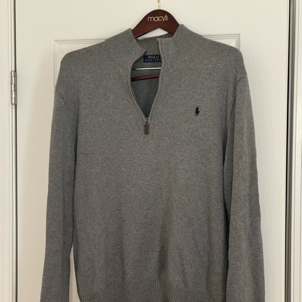 Gray Polo quarter zip pull over MENS XXL